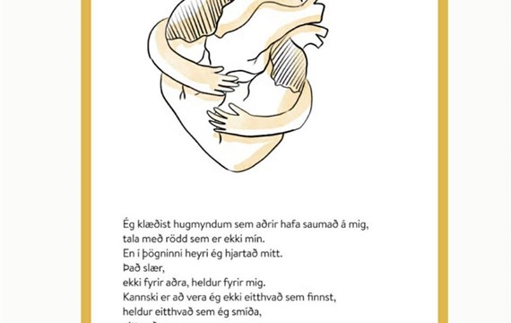 Nemandi í Háaleitisskóla á texta sem hefur verið valinn til birtingar á mjólkurfernum MS